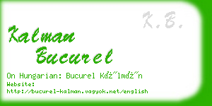 kalman bucurel business card